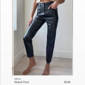 Aritzia Wilfred Rebel Vegan Leather Pants